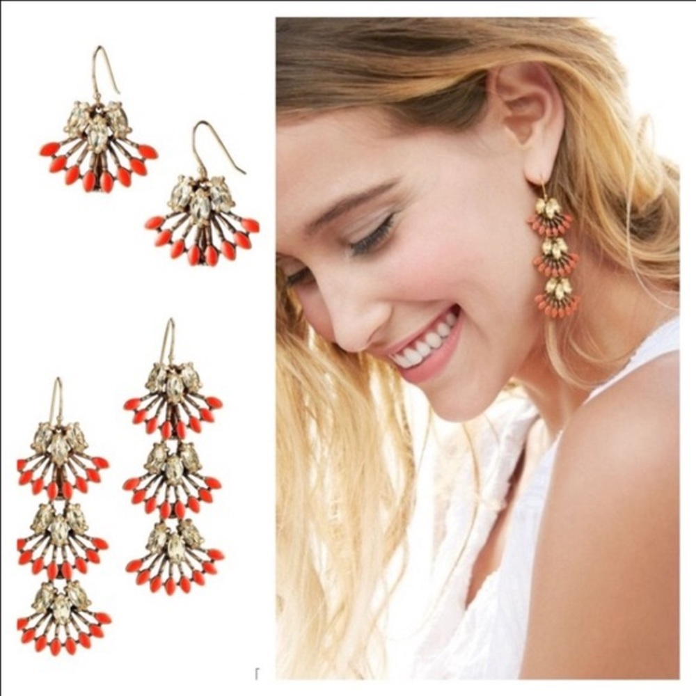Stella & Dot Coral Cay Earrings